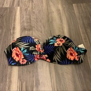 Black Floral Hollister Bikini Top